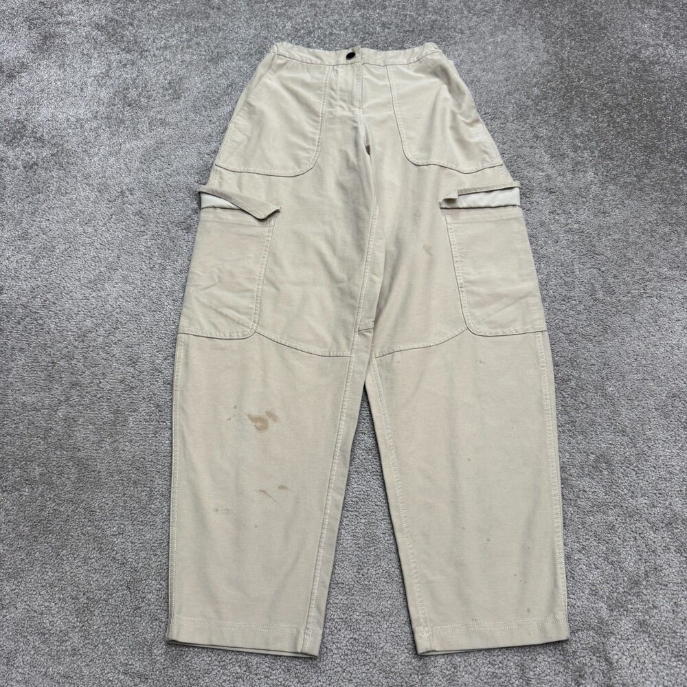 Lululemon Lab Reykur Cargo Baggy Pants Womens 24 Tan Beige tapered Elastic Waist